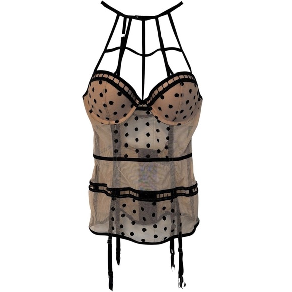 Victoria’s Secret | NWOT | Polka Dot Mesh Bustier | 34C - Picture 1 of 8